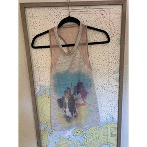 COPY - LUSH wild horses mesh neckline detail Tank Top